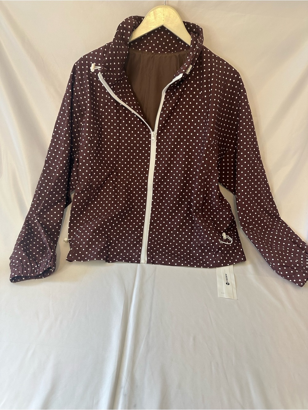 Women's Brown Polka Dot Lightweight Trench Jacket